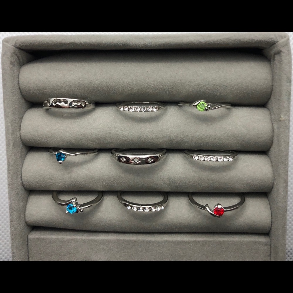 Lot of 10 stainless steel rings